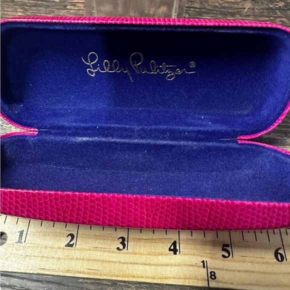 Lilly Pulitzer Pink Glasses Case Vibrant Glossy Structured - Picture 7 of 14